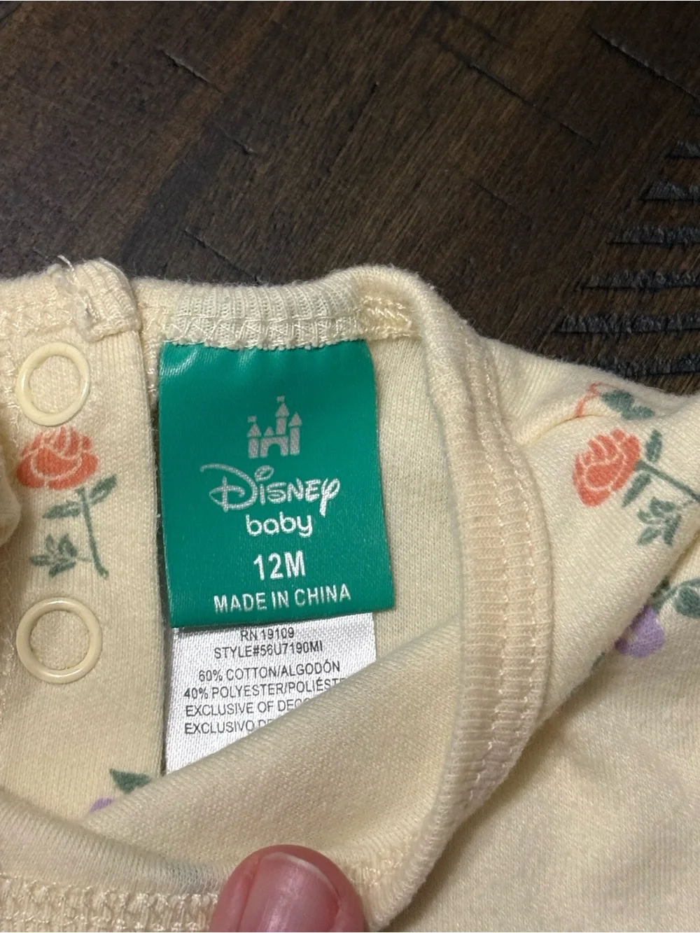 Disney Light Blue Pinafore Dress with Yellow Floral Bodysuit
